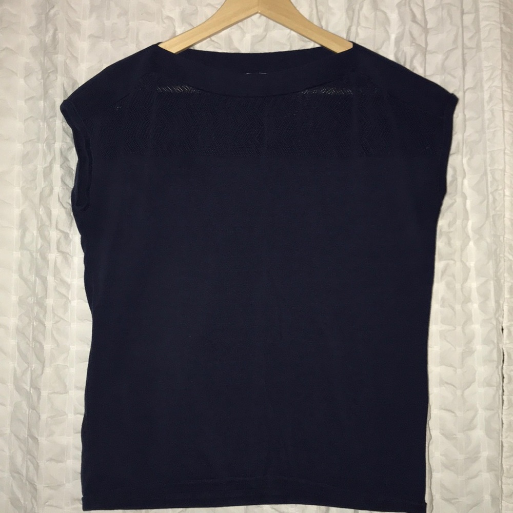 Coldwater Creek Sz L/14 boatneck sweater in navy